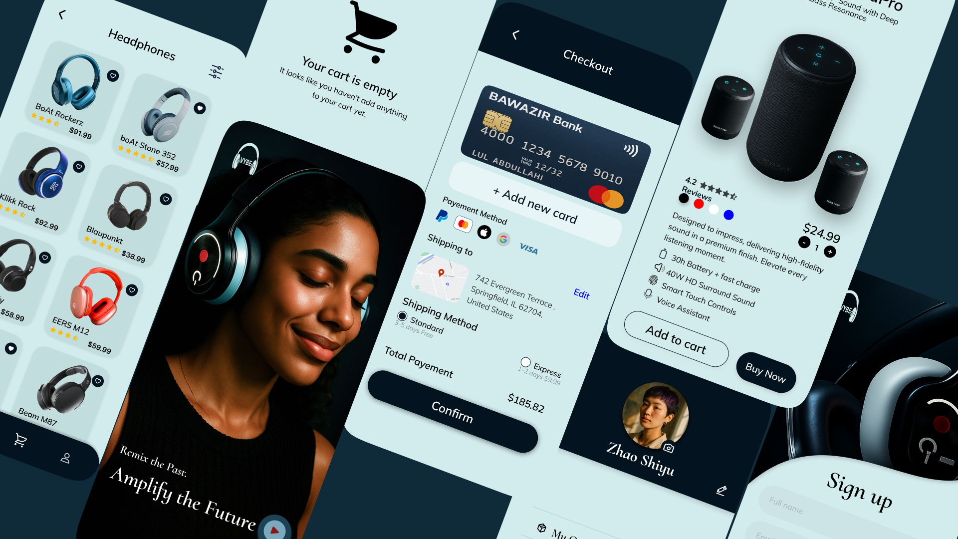 On a Blue background, a Wacom and a mouse.